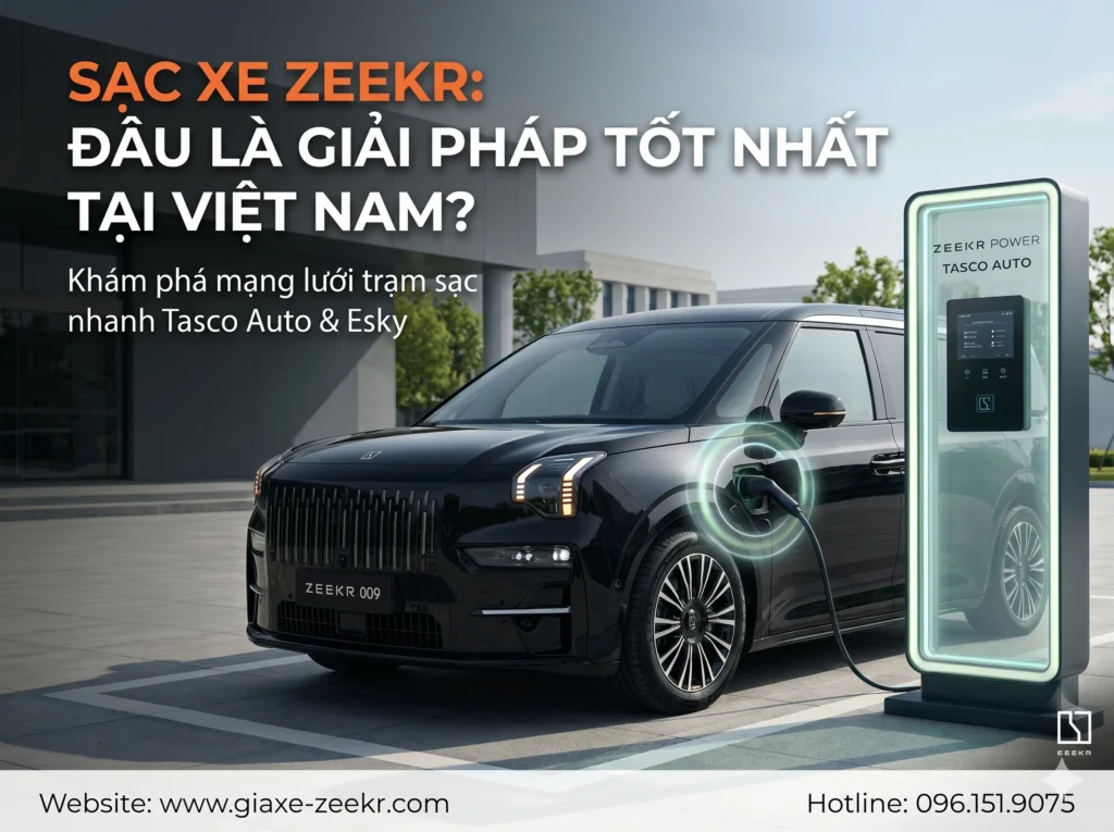 Sạc xe Zeekr ở đâu tại Việt Nam? Hệ thống trạm sạc Tasco Auto có gì đặc biệt? 1 Giải pháp sạc xe Zeekr mà các chủ xe cần phải biết. Hotline hỗ trợ sạc xe Zeekr 094.114.1969