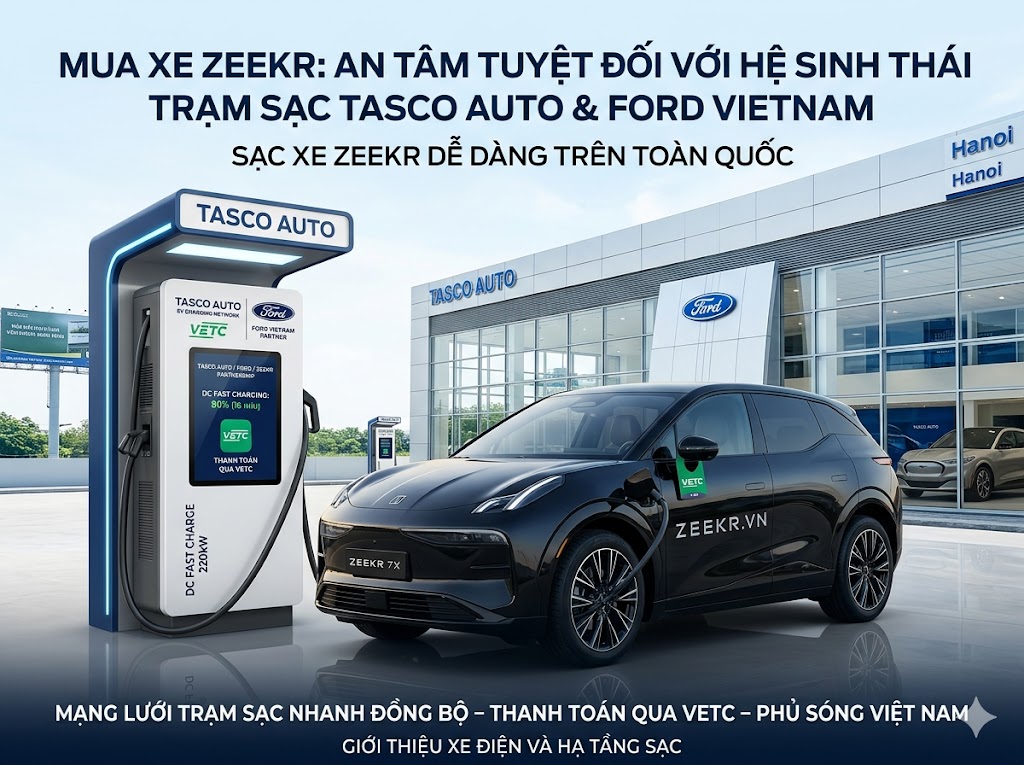 Mua xe điện, an tâm tuyệt đối: Hệ sinh thái Tasco Auto giúp sạc xe Zeekr dễ dàng 1 Trạm sạc nhanh DC tại hệ thống showroom Tasco Auto dành cho xe điện Zeekr, giải pháp sạc xe Zeekr tiện lợi tại Việt Nam.
