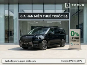 Chính phủ gia hạn miễn 100% lệ phí trước bạ ô tô điện đến 2030. Xe điện Zeekr miễn thuế trước bạ giúp khách hàng tiết kiệm hàng trăm triệu đồng khi lăn bánh.