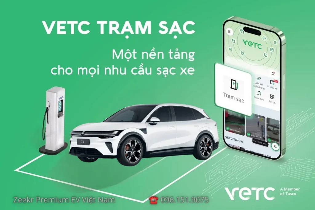 RA MẮT VETC TRẠM SẠC - MỘT NỀN TẢNG CHO MỌI NHU CẦU SẠC XE ZEEKR 1 Khám phá nền tảng VETC Trạm sạc – kết nối 250 trạm sạc toàn quốc, giúp việc sạc xe Zeekr trở nên đơn giản, nhanh chóng và tiện lợi hơn bao giờ hết.