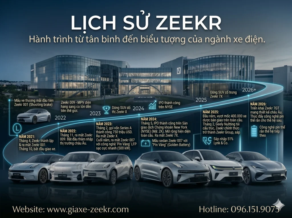 Lịch sử thương hiệu Zeekr (P2) 1 Lịch sử Zeekr - Hành trình phát triển và bứt phá công nghệ của thương hiệu xe điện hạng sang toàn cầu.