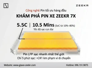 Pin Zeekr 7X là gì? Khám phá chi tiết công nghệ pin LFP và NCM trên Zeekr 7X, khả năng sạc siêu nhanh 800V và hiệu suất vượt trội. Tìm hiểu ngay!