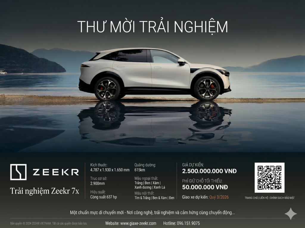 Thư mời trải nghiệm tiên phong Zeekr 7x