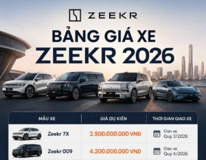 Bảng giá xe Zeekr mới nhất tháng 7/2026.