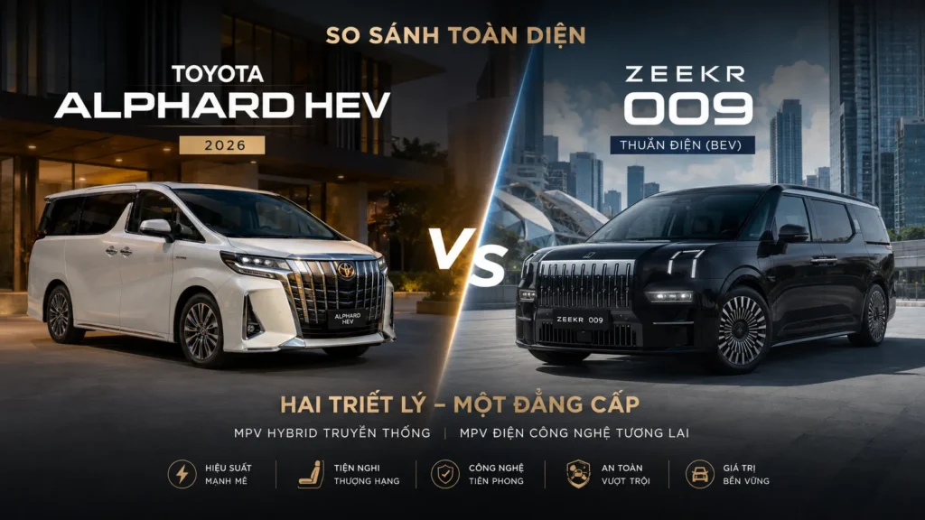 So sánh ZEEKR 009 và Toyota Alphard HEV giúp khách hàng lựa chọn mẫu MPV hạng sang phù hợp với nhu cầu sử dụng.